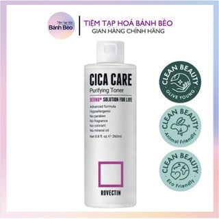 Nước hoa hồng dịu da giảm mụn rovectin cica care purifying toner 260ml nước cân bằng toner