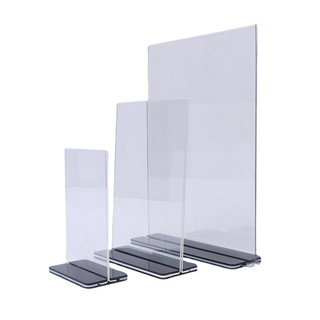 Menu mica A6,Kệ menu mica đứng đế lùa
