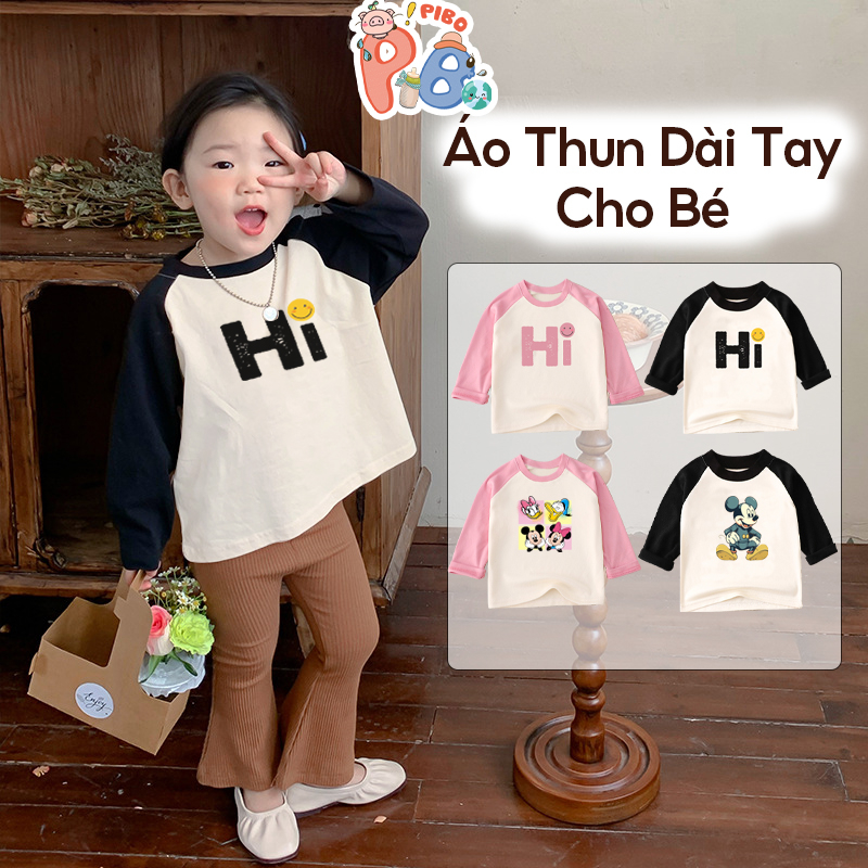 Áo Dài Tay Cho Bé Gái Bé Trai Raglan ADT02 In Hình BabyBoo Thu Đông Vải Cotton Mềm Mịn, Dễ Phối Đồ - PiBo Store