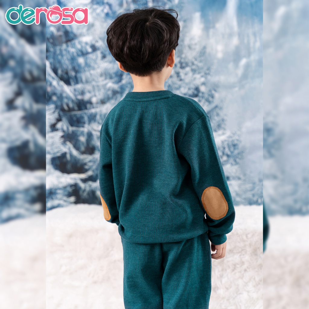 Bộ quần áo dài tay DEROSA KIDS chất liệu cotton cho bé trai từ 1 đến 5 tuổi ZWK23-1018
