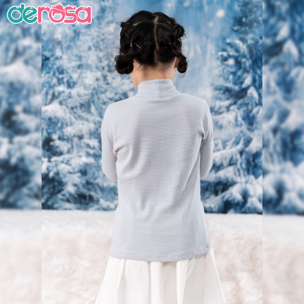 Áo cổ lọ dài tay cho bé trai và bé gái DEROSA KIDS chất liệu cotton cho bé từ 1-5 tuổi ASKD637A