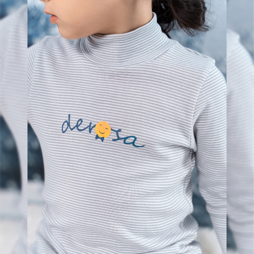 Áo cổ lọ dài tay cho bé trai và bé gái DEROSA KIDS chất liệu cotton cho bé từ 1-5 tuổi ASKD637A