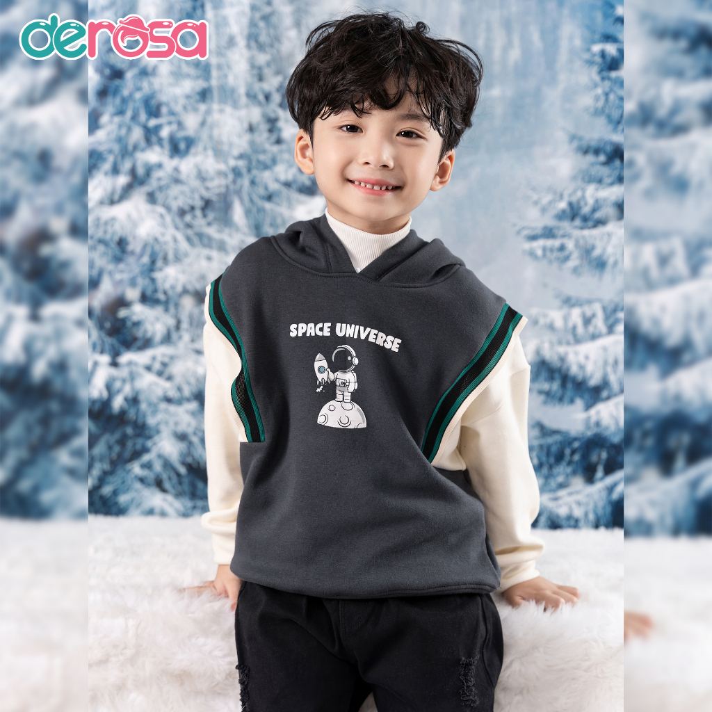 Áo hoodie cho bé trai DEROSA KIDS từ 2 đến 6 tuổi ZWK23-1008