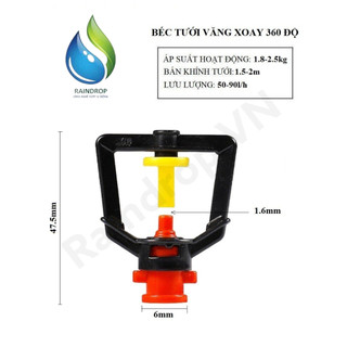Béc phun mưa dạng xoay 360 độ dây treo - chống rỉ
