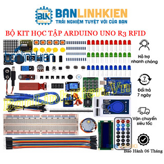 [BẢO HÀNH 6 THÁNG] Combo Bộ Kit Học Tập Arduino UNO R3 RFID CHÍP CẮM dùng cho các dự án sáng tặng kèm code thực hành