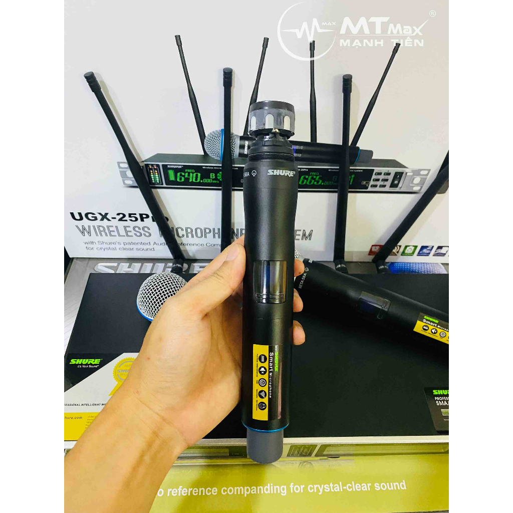 Micro Karaoke Chuyên Nghiệp , Micro Cao Cấp Shure UGX 25 PRO Micro Không Dây Sóng UHF Khỏe Hát Nhạy- Bắt Âm Tốt