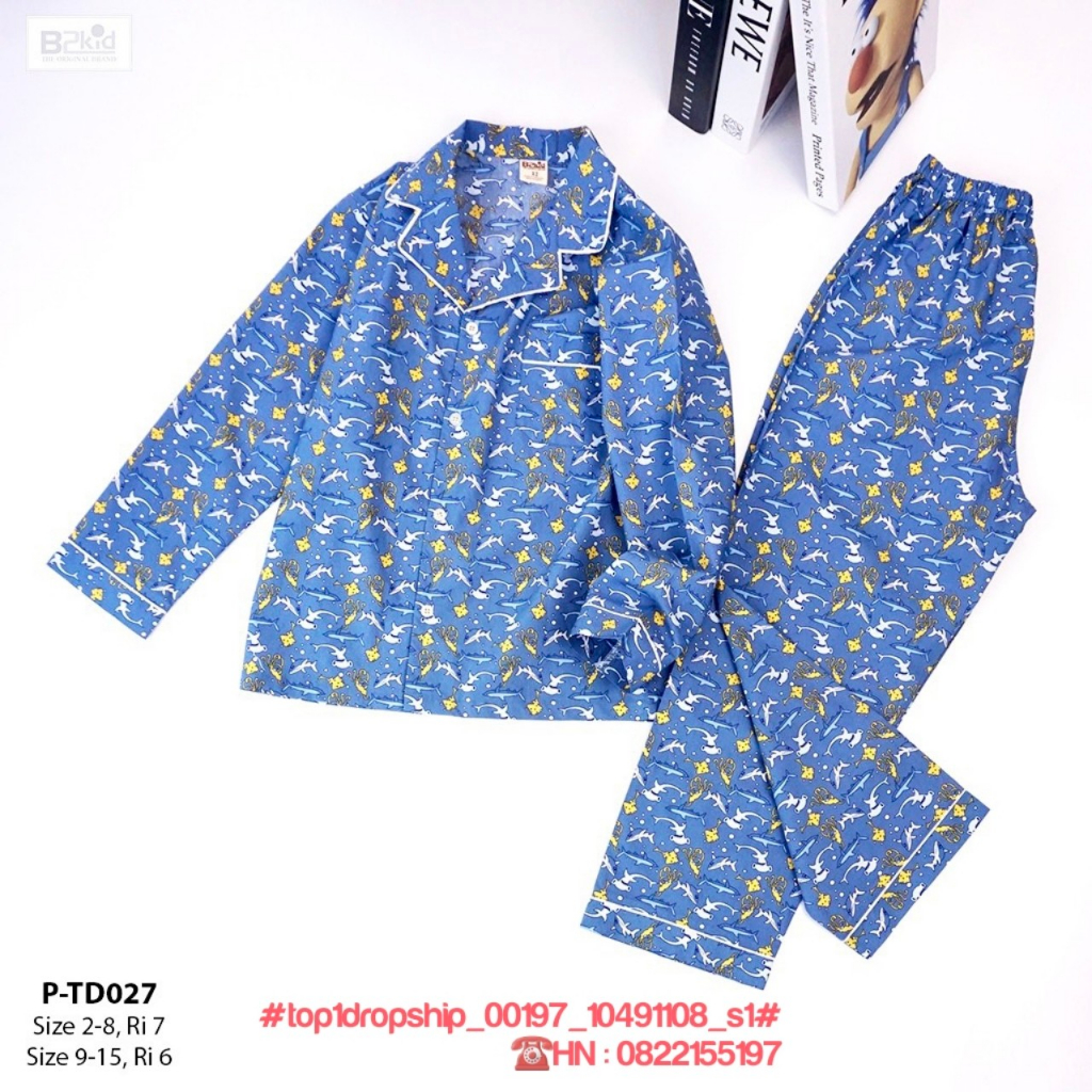 💖 Hàng sỉ SG 💖 Bộ pizama bé trai dài tay, chất vải kate, không nhăn, thấm mồ hôi.#top1dropship_00197_10491108_s1#