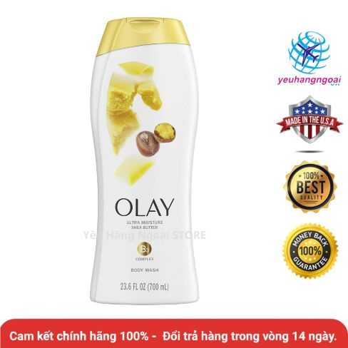 Sữa tắm Olay Ultra Moisture Shea Butter B3 Complex 700ML (Mẫu mới 2022).
