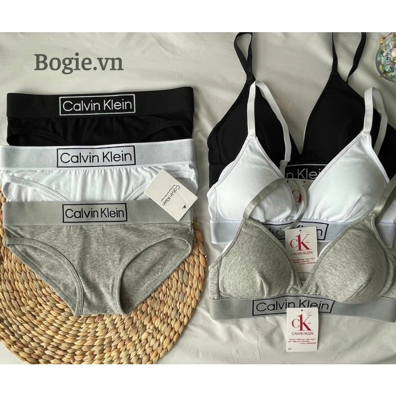 Bộ đồ lót cotton CK loại đẹp có size mút mỏng mặc êm đẹp 009