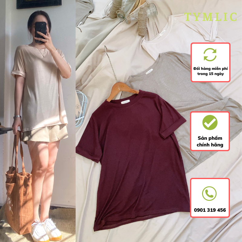 Áo Thun Basic Cotton Form Rộng 3 Màu TYMLIC