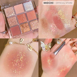 Bảng Phấn Mắt Nhũ Lì 9 Ô Màu Kim Tuyến Lấp Lánh Coco Venus DIKALU Hot Trend Make Up Trang Điểm Mắt MOCHI SHOP