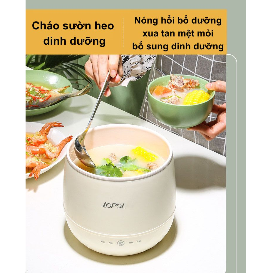 Nồi cơm điện mini dung tích 1,8L phù hợp 1-2 người, nồi nấu đa năng chống dính hầm hấp luộc dễ dàng vệ sinh