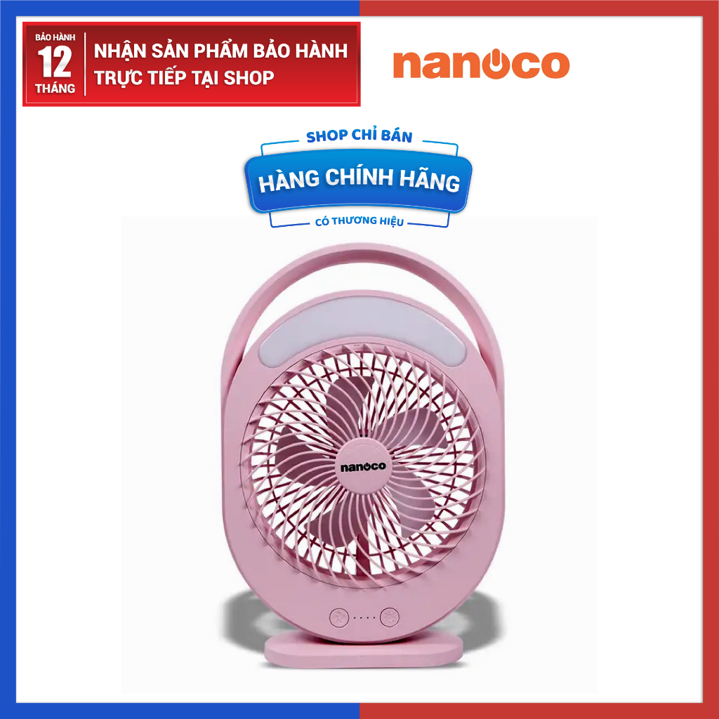 Quạt sạc điện đèn LED Nanoco NRF6310P, NRF6310W, NRF6310B