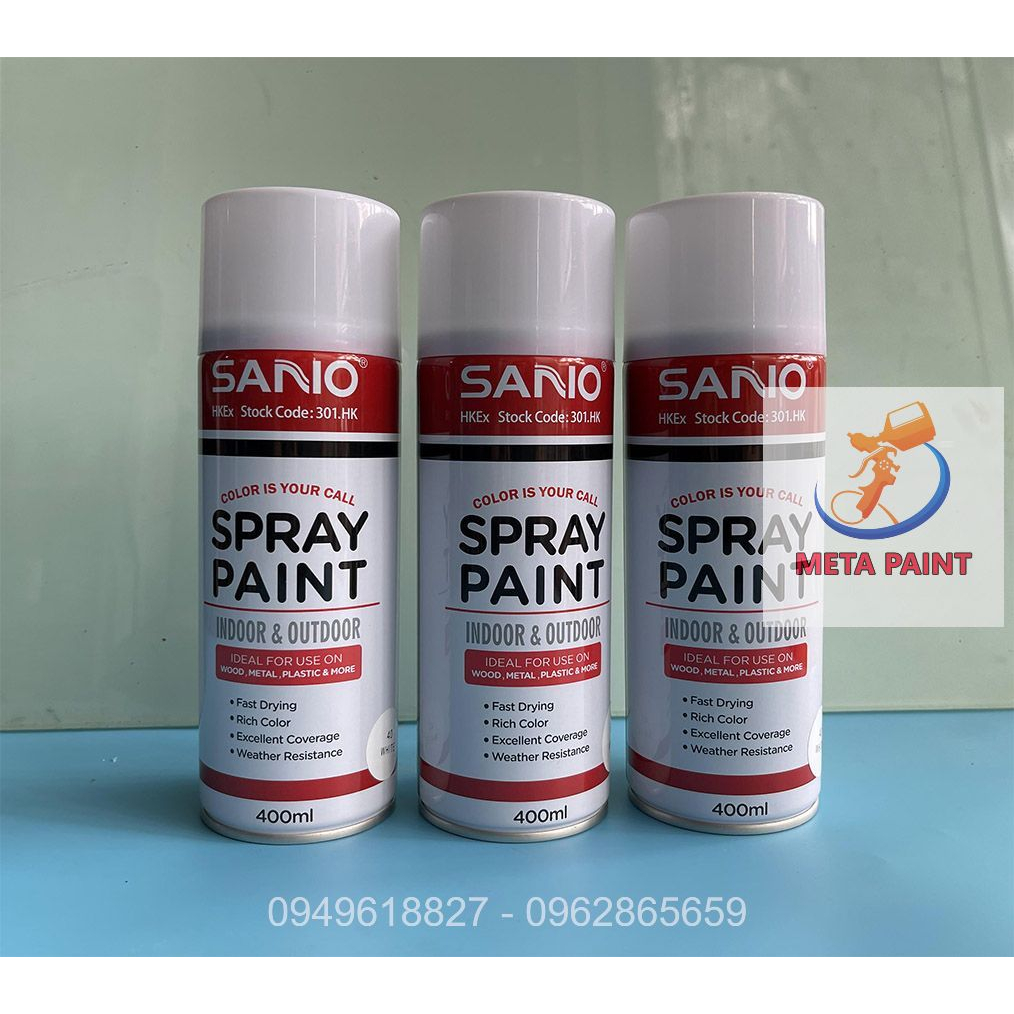 Sơn xịt Trắng bóng gốc màu oto cao cấp lên màu bóng mịn và phủ cao