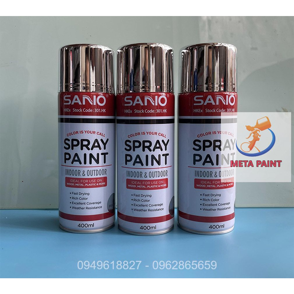 Sơn xịt cầm tay mạ crom sáng bóng phủ màu đẹp như mua mới chai xịt chrome Sano
