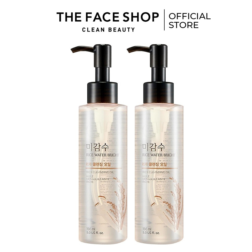 Combo 2 Dầu Tẩy Trang Làm Sáng Da THE FACE SHOP Rice Water Bright Rich Cleansing Oil 150Ml