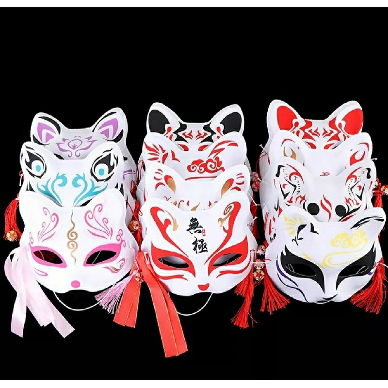 Mặt nạ cosplay hồ ly có đèn vui chơi trung thu