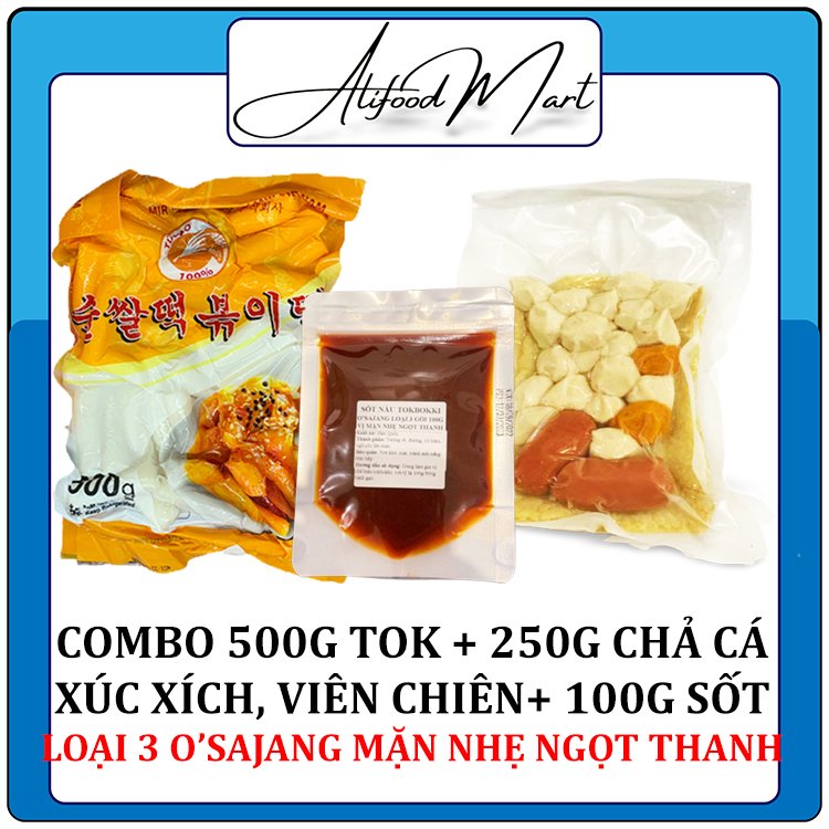500G BÁNH GẠO CẮT KHÚC GÓI VÀNG + 100G SỐT + 250G COMBO CHẢ CÁ, CÁ VIÊN, XÚC XÍCH