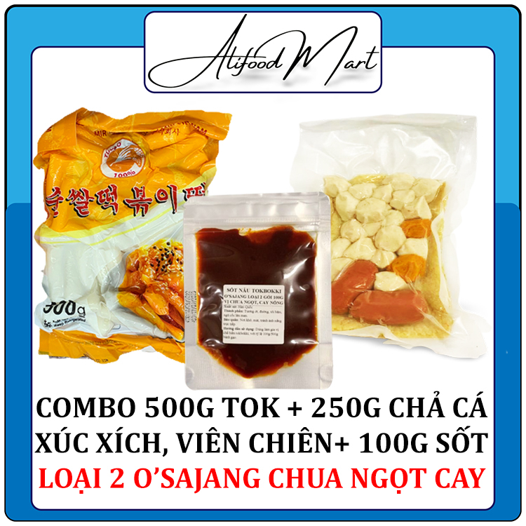 500G BÁNH GẠO CẮT KHÚC GÓI VÀNG + 100G SỐT + 250G COMBO CHẢ CÁ, CÁ VIÊN, XÚC XÍCH