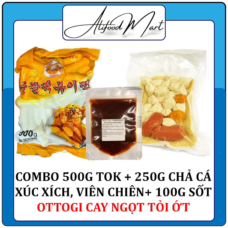 500G BÁNH GẠO CẮT KHÚC GÓI VÀNG + 100G SỐT + 250G COMBO CHẢ CÁ, CÁ VIÊN, XÚC XÍCH