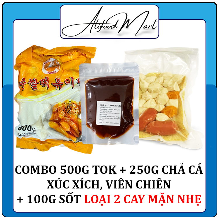 500G BÁNH GẠO CẮT KHÚC GÓI VÀNG + 100G SỐT + 250G COMBO CHẢ CÁ, CÁ VIÊN, XÚC XÍCH