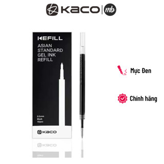 Ruột bút bi gel KACO PURE màu đen (bộ 10 ngòi) vỏ mới