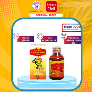 Sirô Mật Ong Chanh Đào hỗ Trợ Giảm Ho Bổ Phế Gồm Dạng Hộp 25 gói Và Dạng Chai 120ml - CHÍNH HÃNG 100% MEDIHAR USA