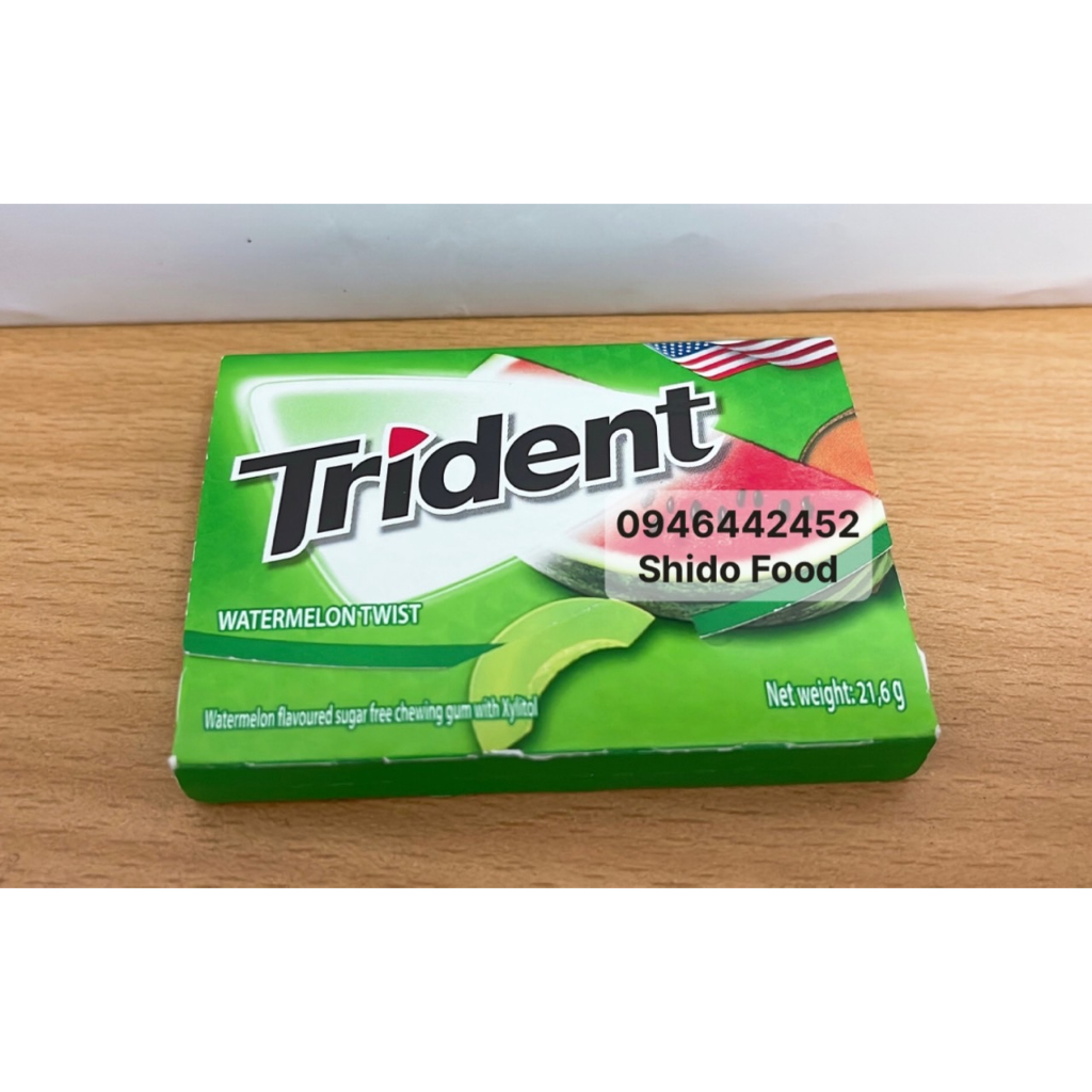 Kẹo gum Trident 21.6gr Watermelon Twist- Dưa Hấu