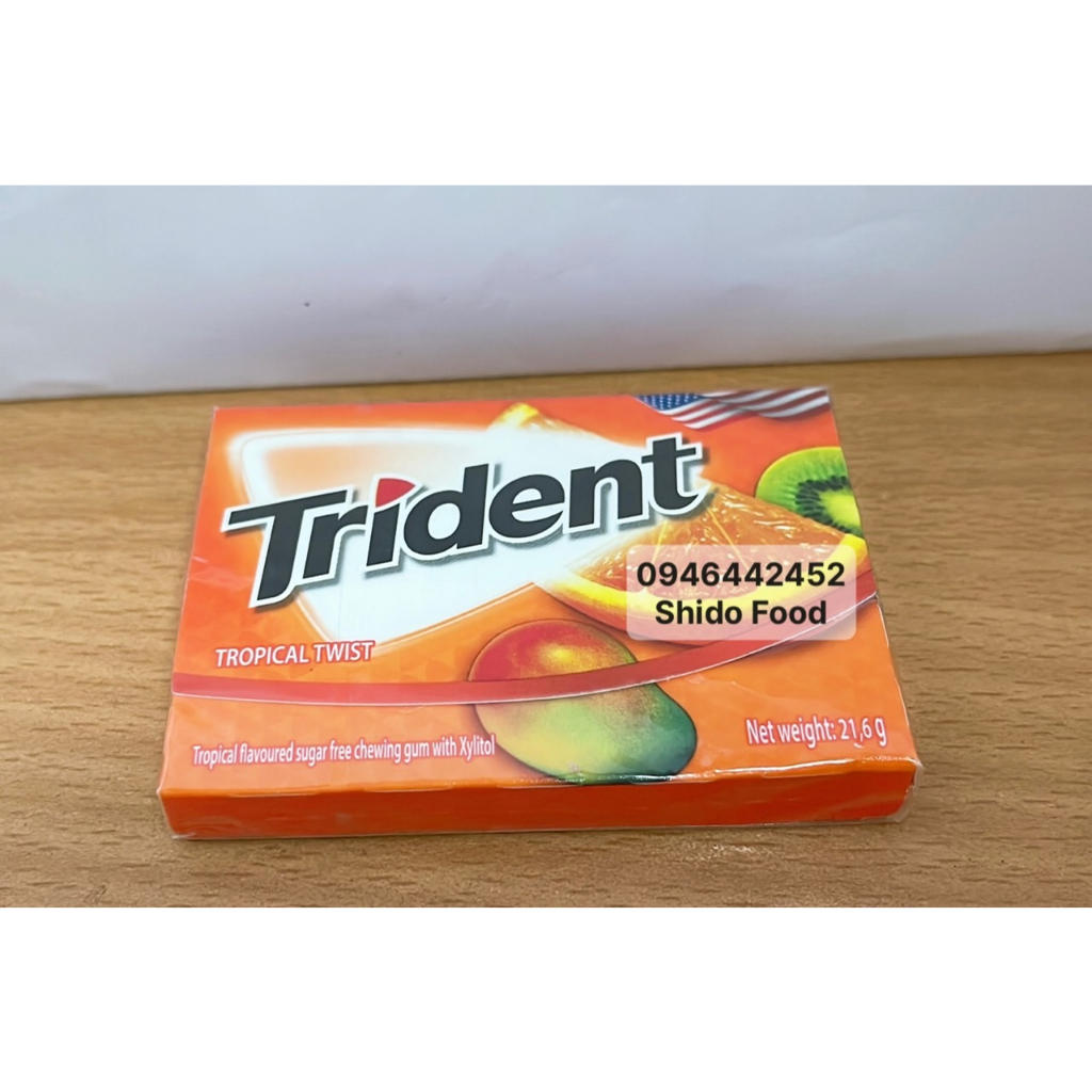 Kẹo gum Trident 21.6gr Tropical Twist- Trái Cây Nhiệt Đới