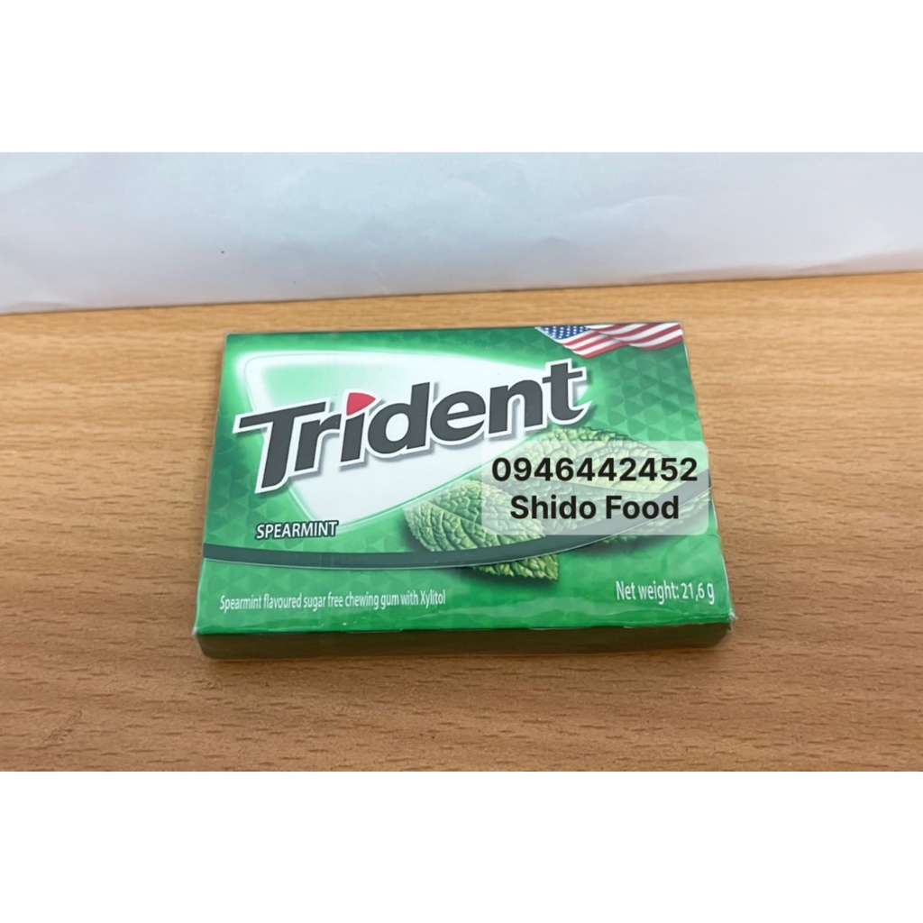 3 Loại Kẹo gum Trident 21.6gr Spearmint-Water Melon-Tropical Twist