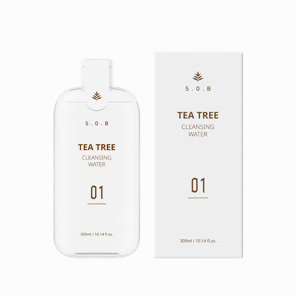 Nước tẩy trang không cồn cho da mụn nhạy cảm S.O.B Tea Tree Cleansing Water Hàn Quốc 300ml