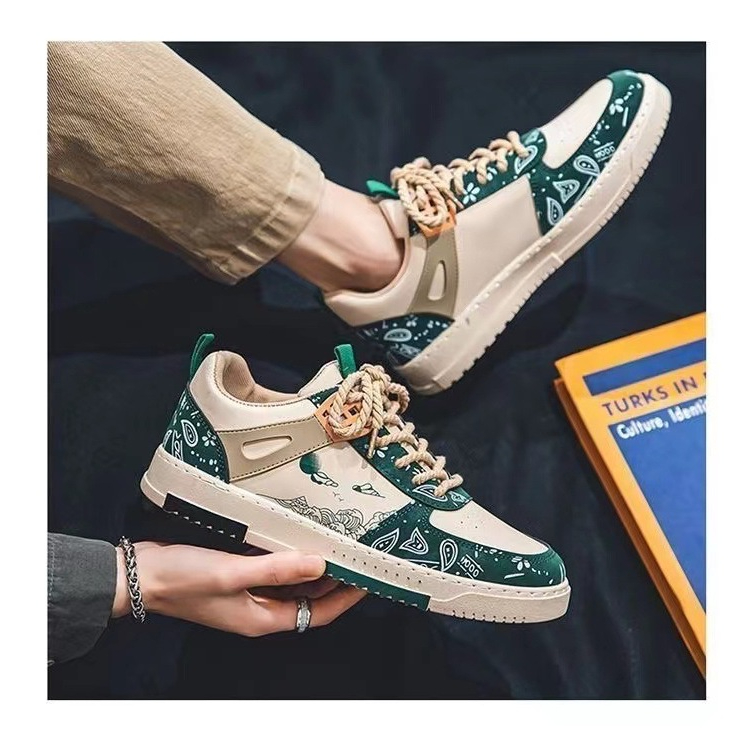 Giày sneaker nam thể thao thời trang hoạ tiết Cơn Sóng phong cách vintage lên chân cực chất dễ phối đồ TH-67