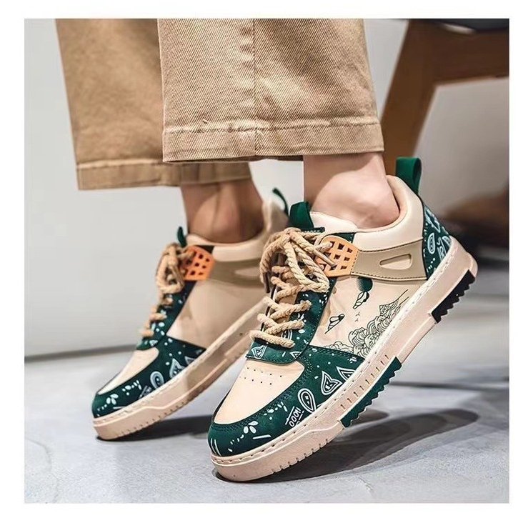 Giày sneaker nam thể thao thời trang hoạ tiết Cơn Sóng phong cách vintage lên chân cực chất dễ phối đồ TH-67