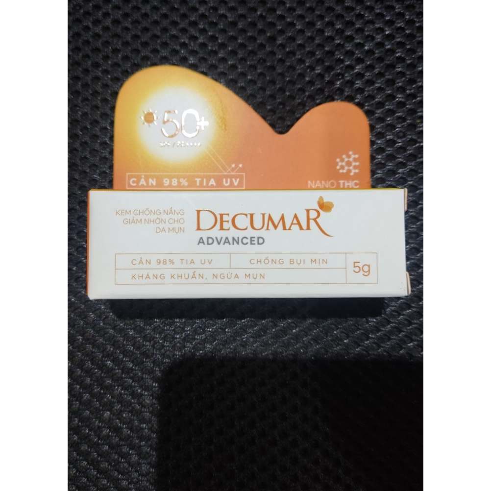 (Sản phẩm trải nghiệm) Sample Kem chống nắng kiểm soát nhờn da mụn Decumar Advanced 5gr