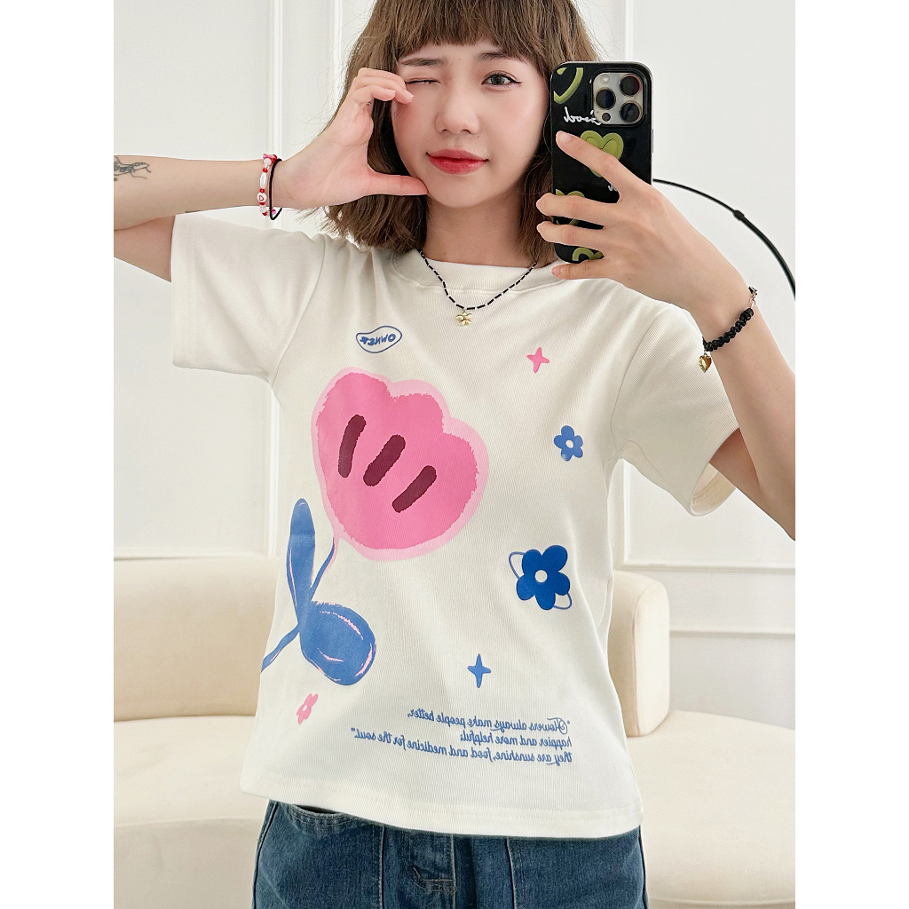 Áo Thun Nữ Local Brand FLORA BABY Tee Owner Ôm Body