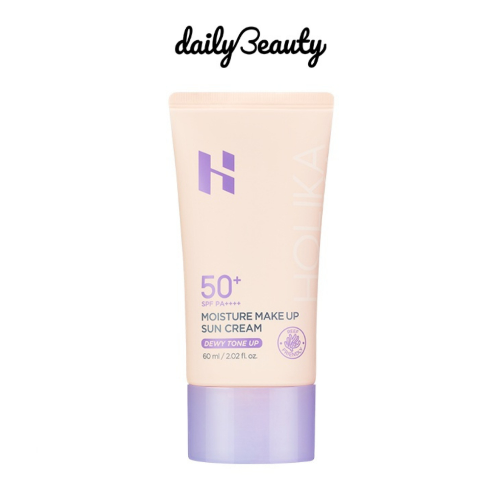 Kem Chống Nắng Trang Điểm Dưỡng Ẩm HOLIKA HOLIKA Moisture Make Up Sun Cream SPF50+ PA++++ 60ml Daily Beauty Official