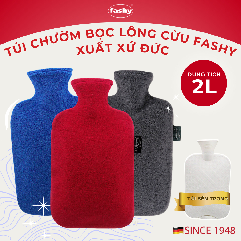 Túi chườm nóng lạnh FASHY GERMANY Bọc Lông Cừu giảm đau tự nhiên nhập khẩu 100% từ Đức