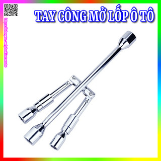 Bộ cờ lê tay công thay lốp ô tô gấp chéo 4 đầu đa năng tuýp chuyên tháo bánh xe hơi