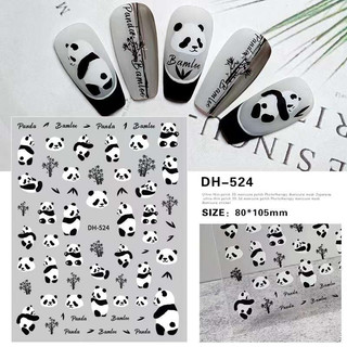 Sticker dán móng hình gấu trúc hót