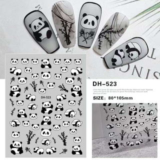 Sticker dán móng hình gấu trúc hót