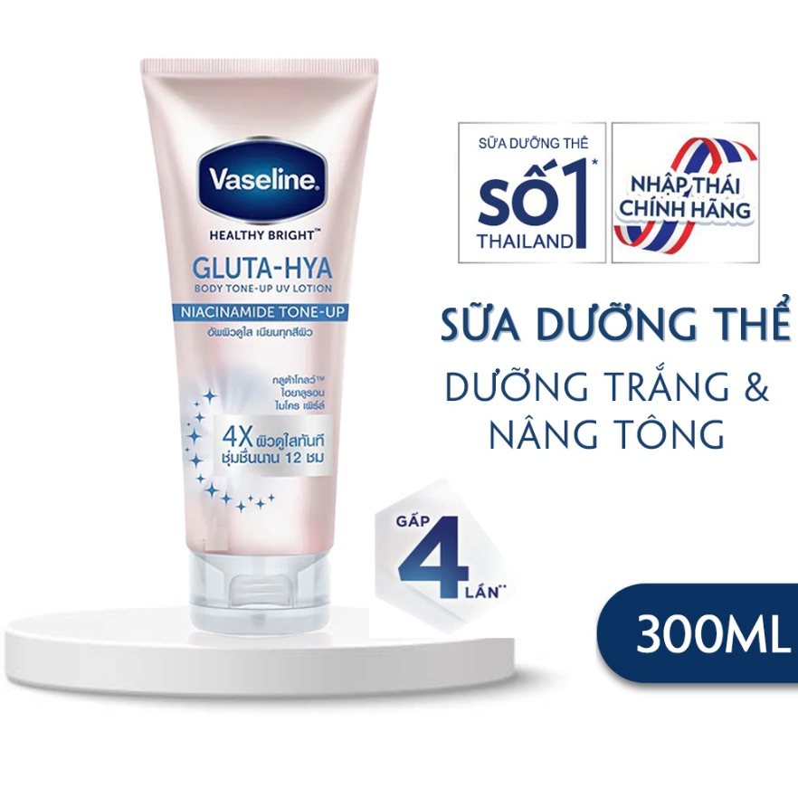 Tinh Chất Dưỡng Thể Vaseline Nâng Tông Tức Thì 300ml Body Tone-Up 4X, Thái lan 300ml