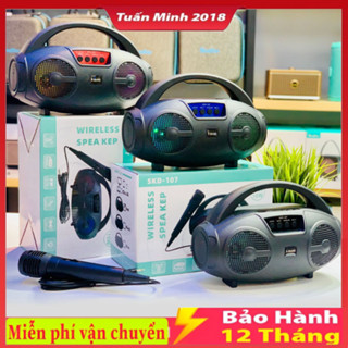 Loa Bluetooth SKD -107 / SKD - 106 Tặng Kèm Mic Nghe Nhạc Cực Đã Âm Bass Cực Mạnh, Bảo Hành 12 Tháng