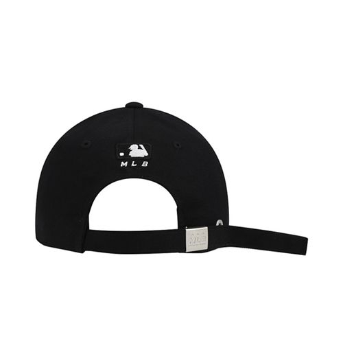 Mũ lưỡi trai MOS CAP màu đen thêu chữ NY lệch cá tính, Mũ bóng chày vải cotton dày dặn phong cách thể thao