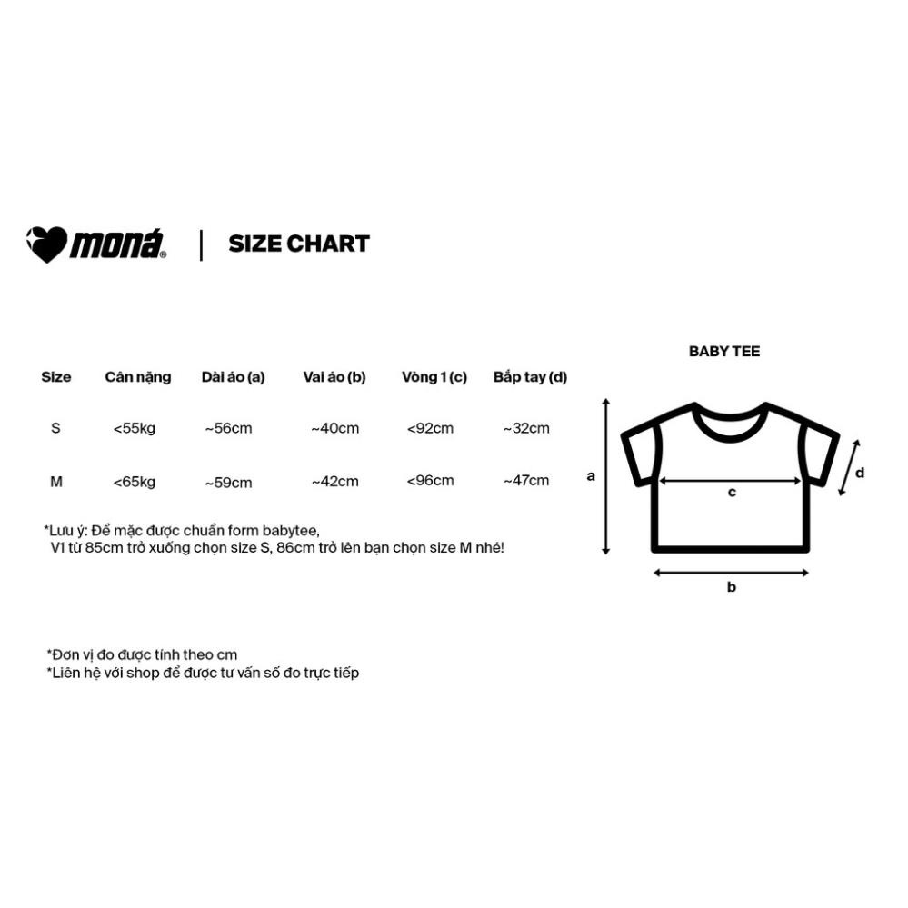 Áo thun baby tee in hoa MONÁ - FLEUR TRẮNG, Form Baby Tee