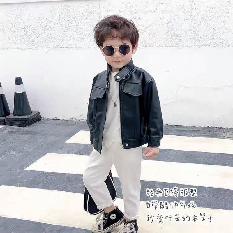 Áo khoác da mềm hai lớp cho bé trai,bé gái có đai kèm