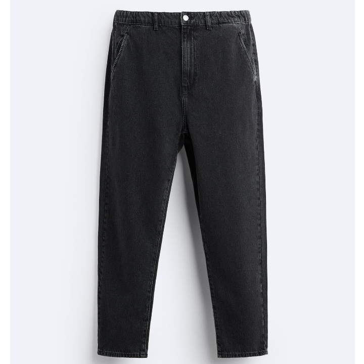 Quần jean nam LAB+ COTTONLAB túi chéo fom carrot fit màu xám đen LAB230101