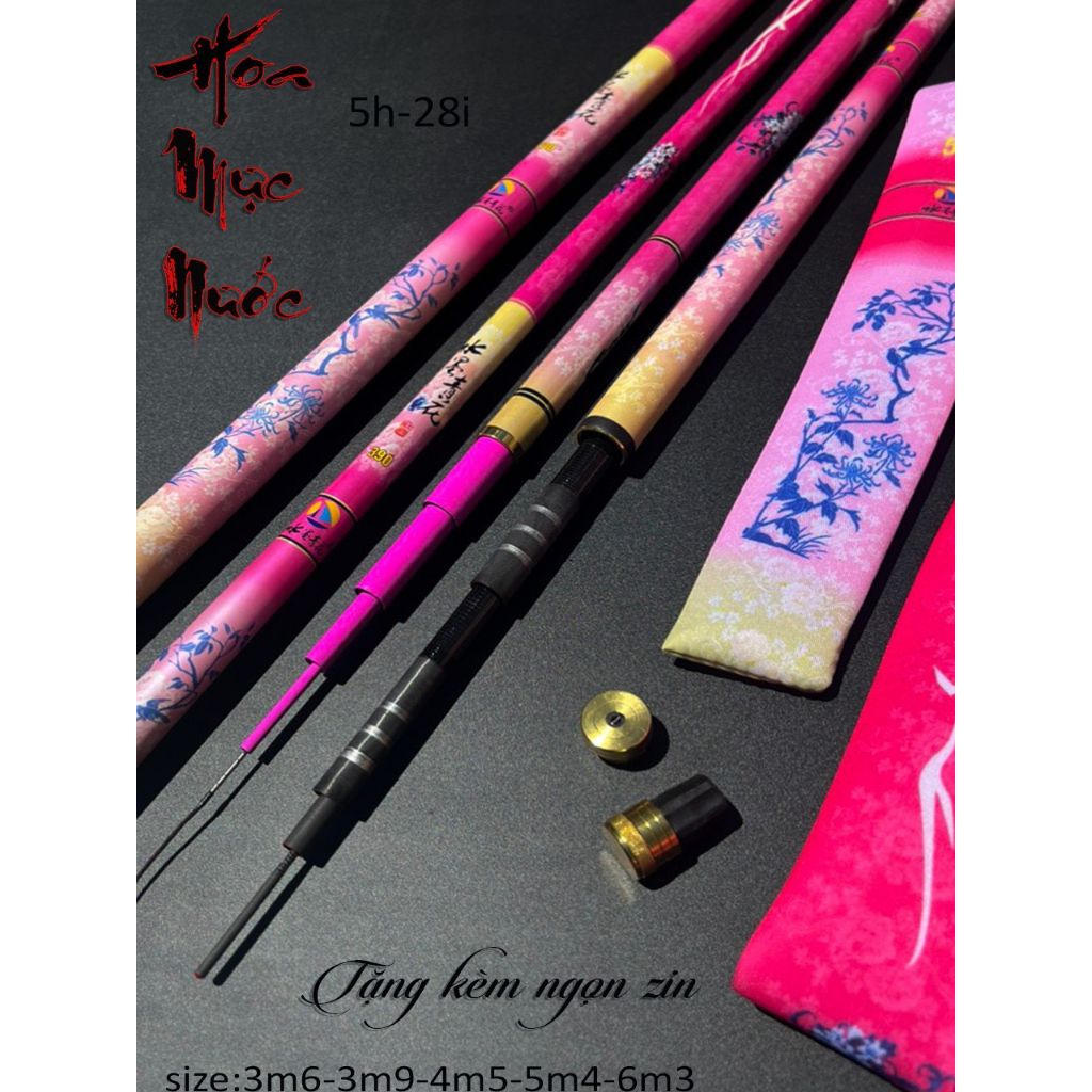 Cần Câu Đài Hoa Mực Nước 5h 28i phiên bản 2023 màu hồng