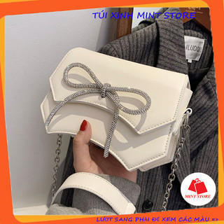 Túi Đeo Chéo Nữ 🔸FREESHIP🔸 Túi Xách Nữ Đẹp Đi Chơi Đính Nơ Đá Hot Trend PK 525