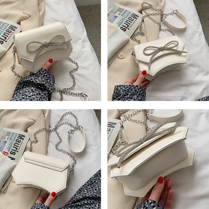 Túi Đeo Chéo Nữ 🔸FREESHIP🔸 Túi Xách Nữ Đẹp Đi Chơi Đính Nơ Đá Hot Trend PK 525
