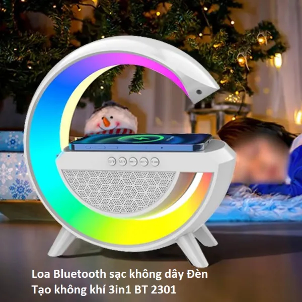 Loa Bluetooth chữ G led RGB, Sạc nhanh không dây, đèn nháy theo nhạc, thiết kế sang trọng